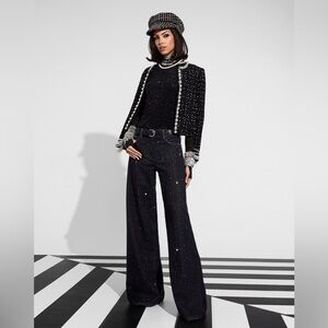 Alice Olivia TRISH LOW RISE EMBELLISHED BAGGY JEAN $795